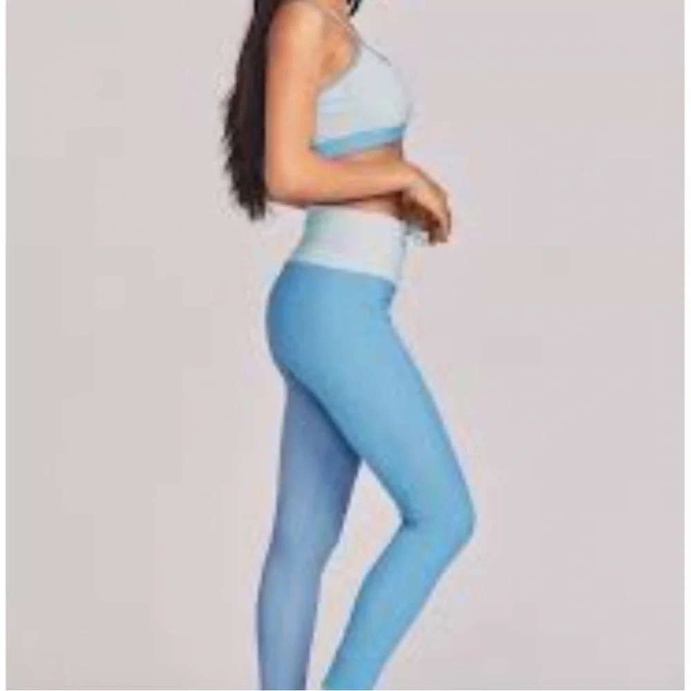 LoveShackFancy x Beach Riot Riley Blue Ribbed Lace Up Legging XL - Picture 5 of 16